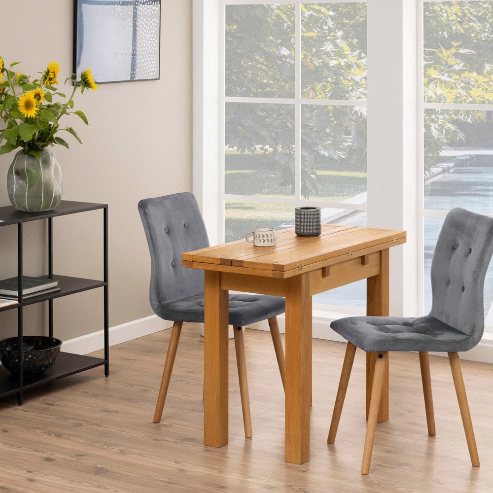 Florence Kenley 2 Seater 45 to 90cm Extending Dining Table Oak Image 8