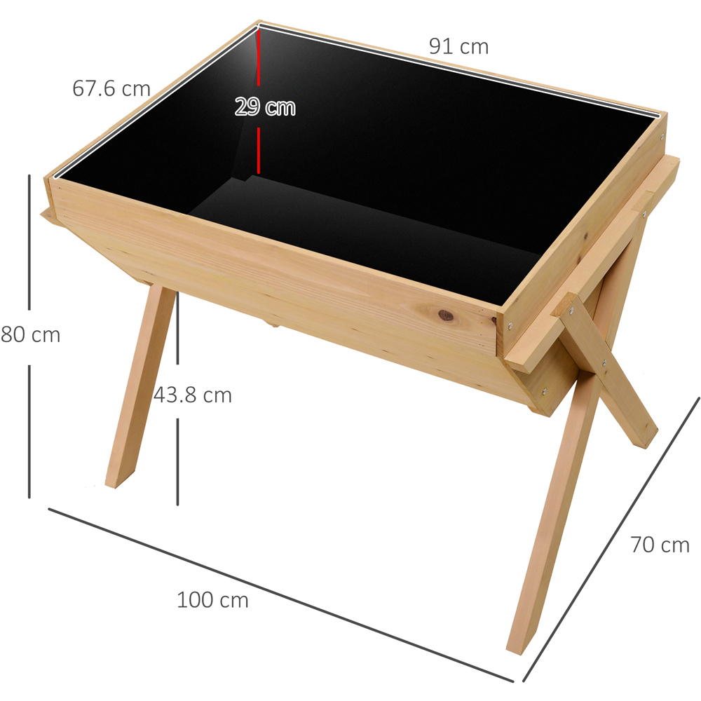 Outsunny Wooden Raised Planter Bed Stand 80 x 70 x 100cm Image 8