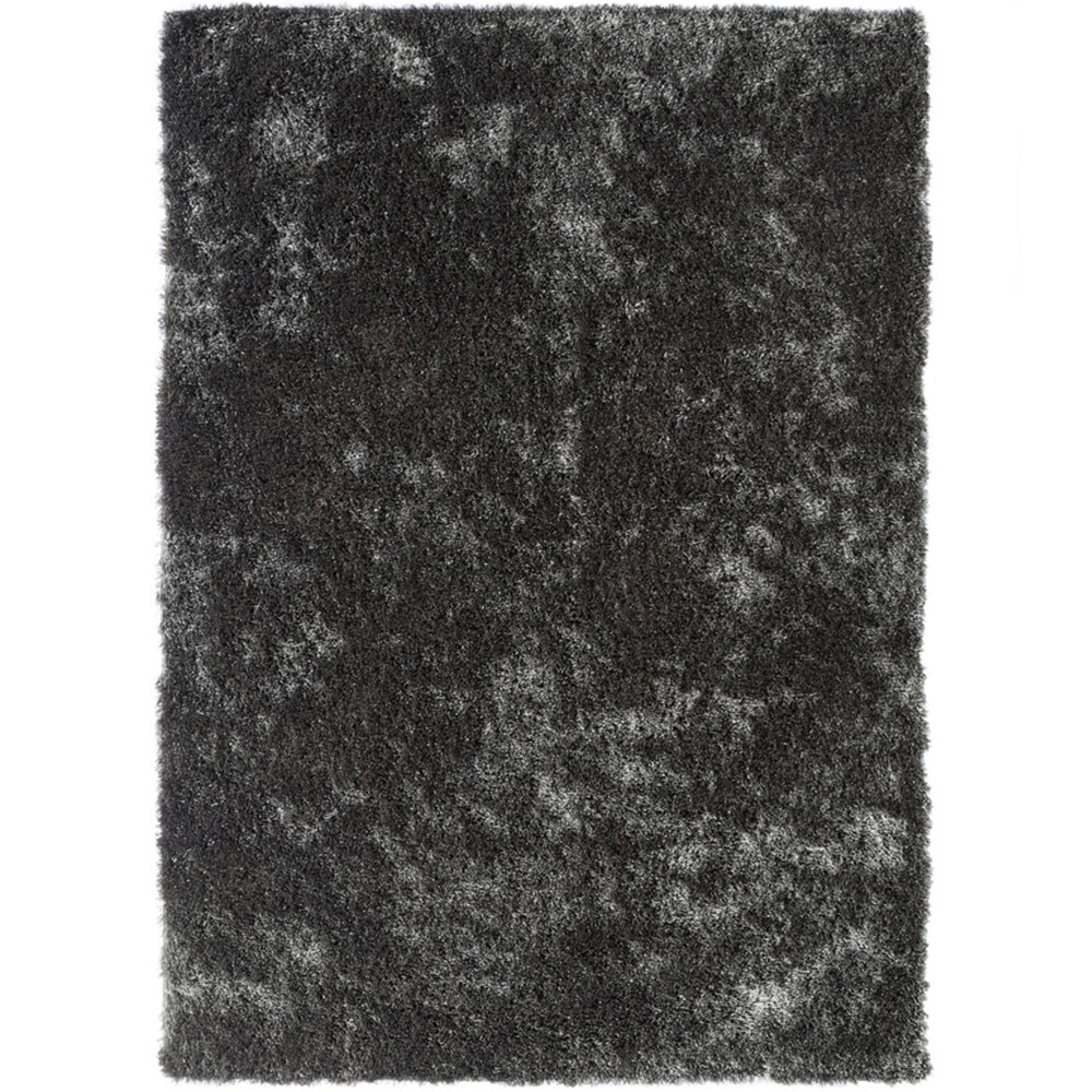 Origins Charcoal Black Glamour and Shimmer Rug 120 x 170cm Image 1