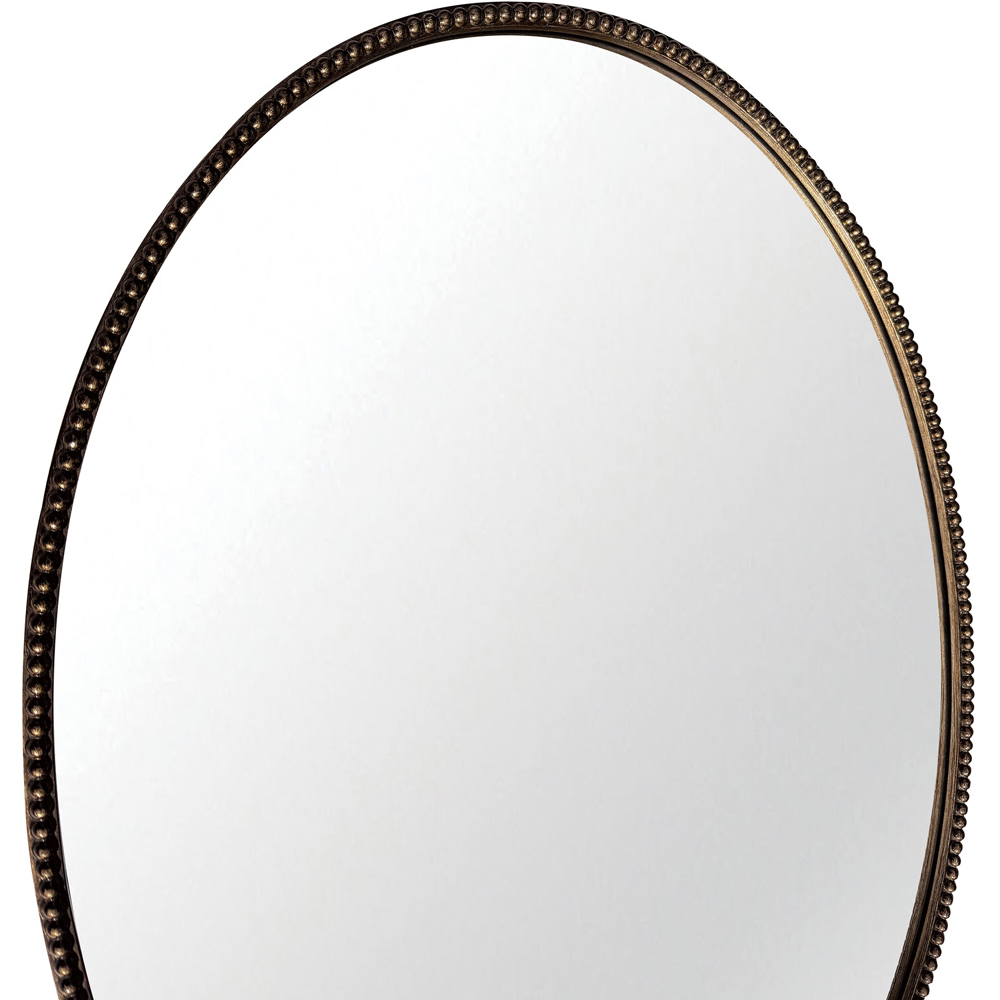 Oval Beaded Antique Gold Mirror Image 12