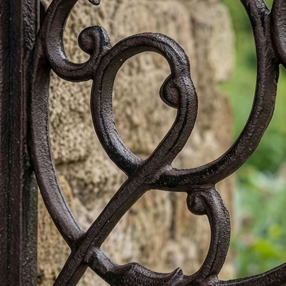 Dibor 28 x 24cm Antique Brown Cast Iron Ornate Scrolled Hanging Wall Bracket Image 4