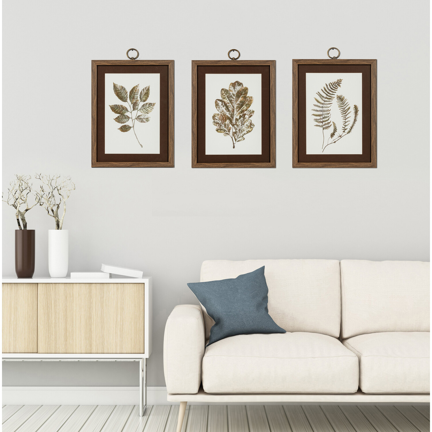 Fallen Leaf Dark Wood Framed Glass Art Image 5