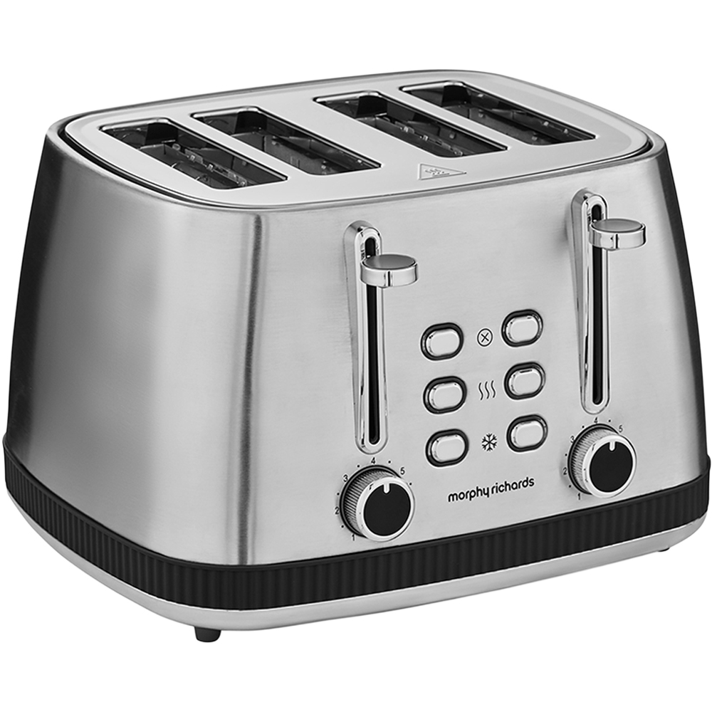 Morphy Richards Mexborough 242901 Black Trim Stainless Steel 4 Slice Toaster Image 1