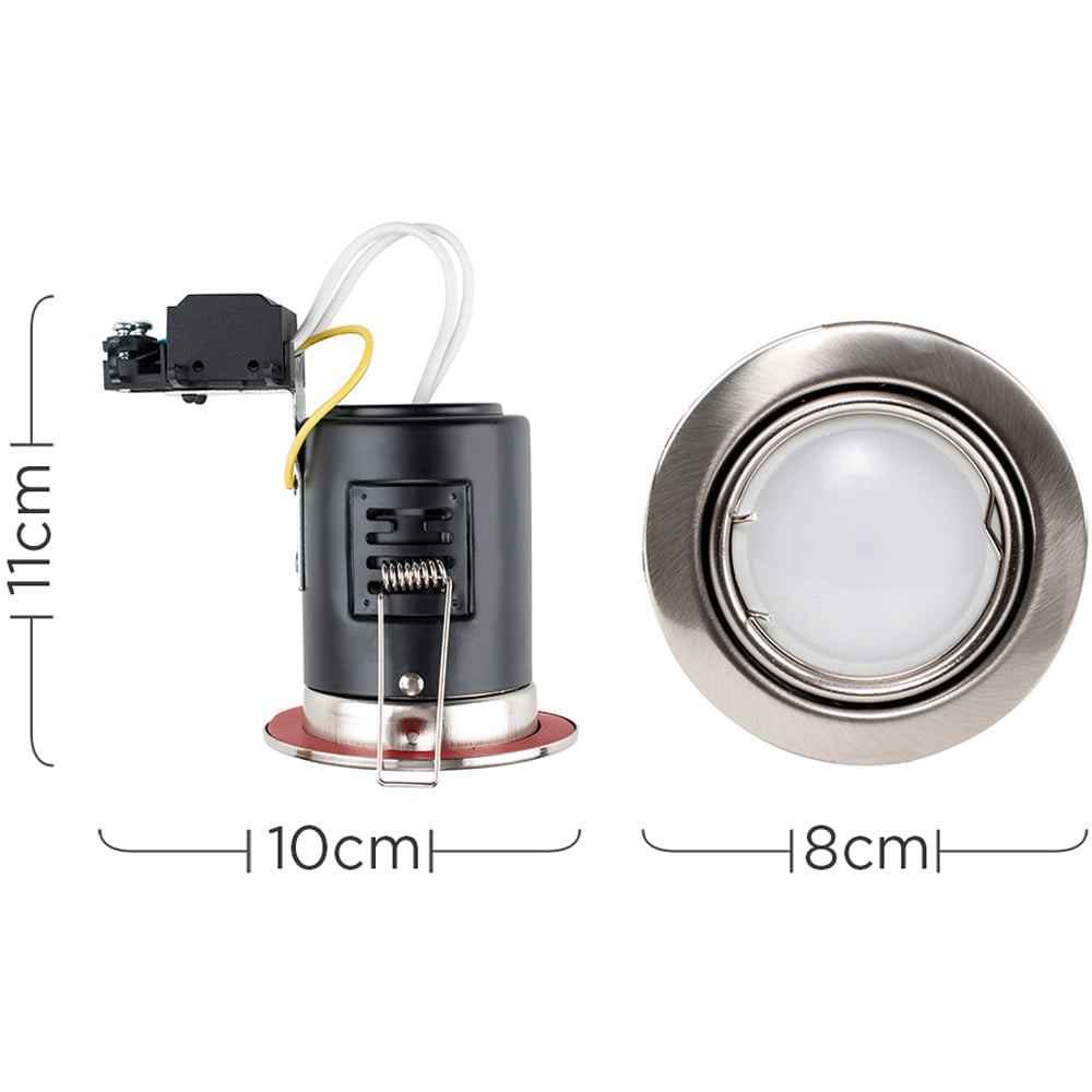 ValueLights Brushed Chrome Tiltable Cool White LED Ceiling Downlight 6 Pack Image 6