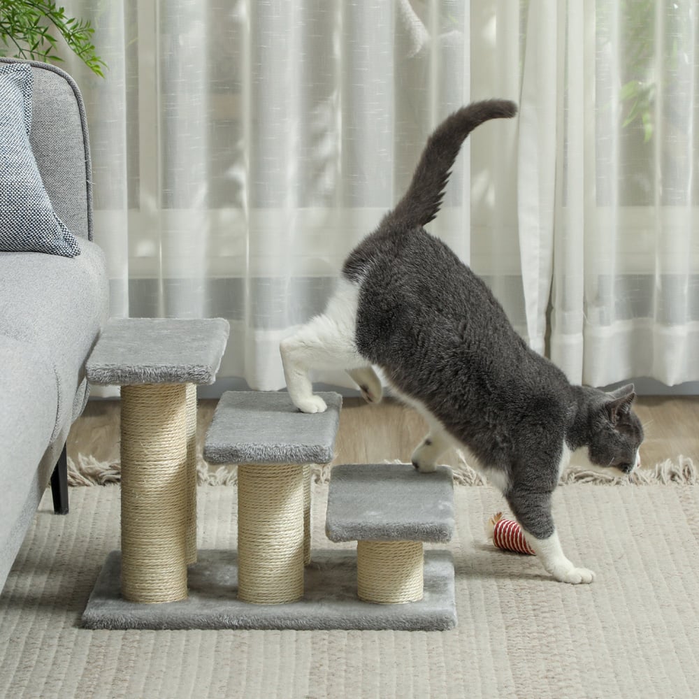 PawHut 3 Stair Lightweight Cat Steps Image 4