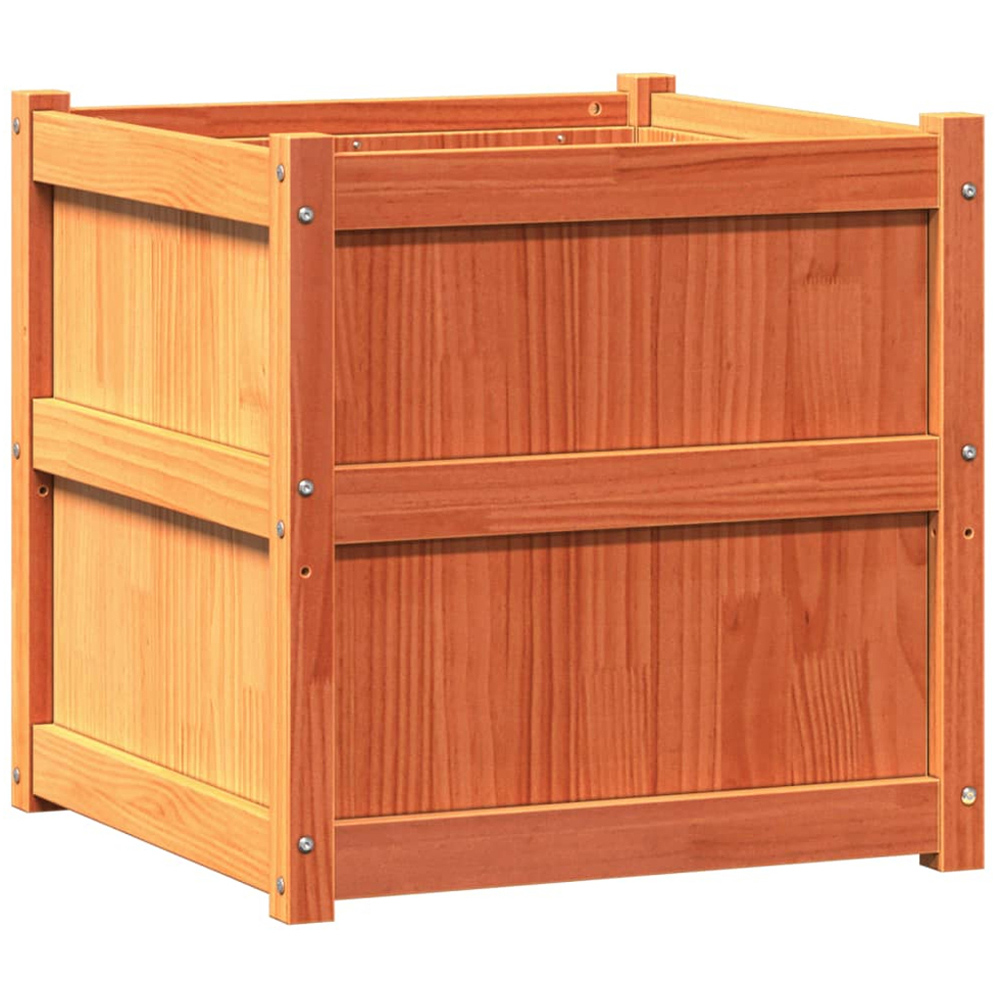 vidaXL Wax Brown Solid Pine Wood Garden Planter 60cm 2 Pack Image 1