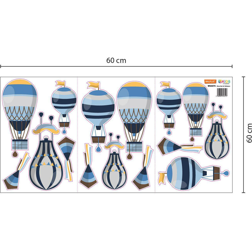 Walplus Kids Hot Air Balloons Self Adhesive Wall Stickers Image 5