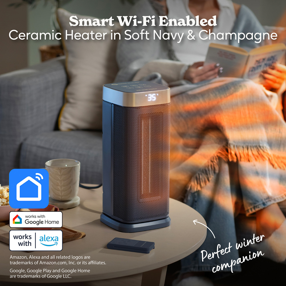 Russell Hobbs RHCTH2002G-SMT Soft Navy and Champagne Smart Wi-Fi Enabled Ceramic Heater 2000W Image 3