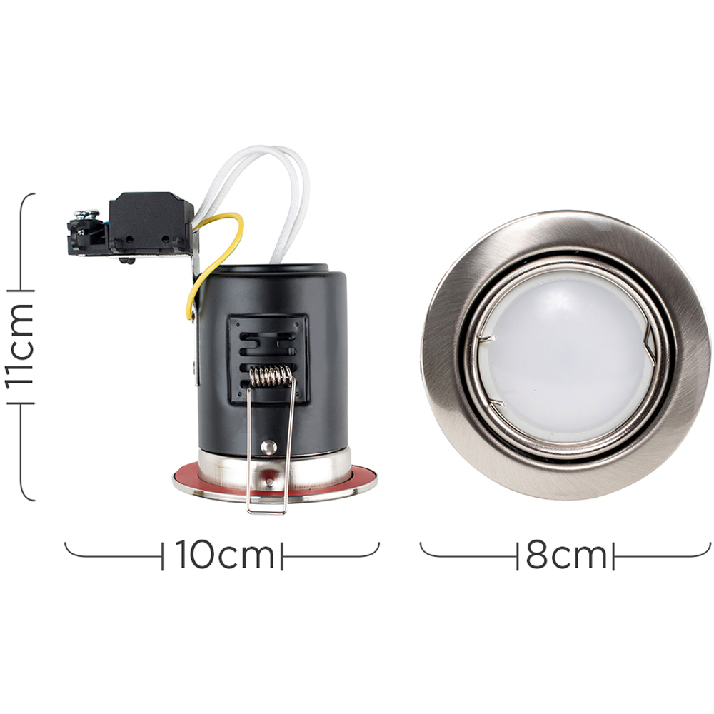 ValueLights Brushed Chrome Tiltable Warm White LED Ceiling Downlight 10 Pack Image 6