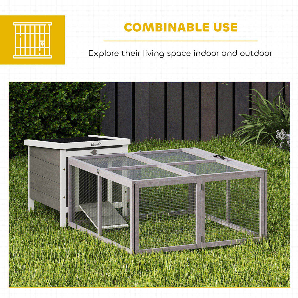PawHut Foldable and Portable Rabbit Hutch with Open Top Image 3
