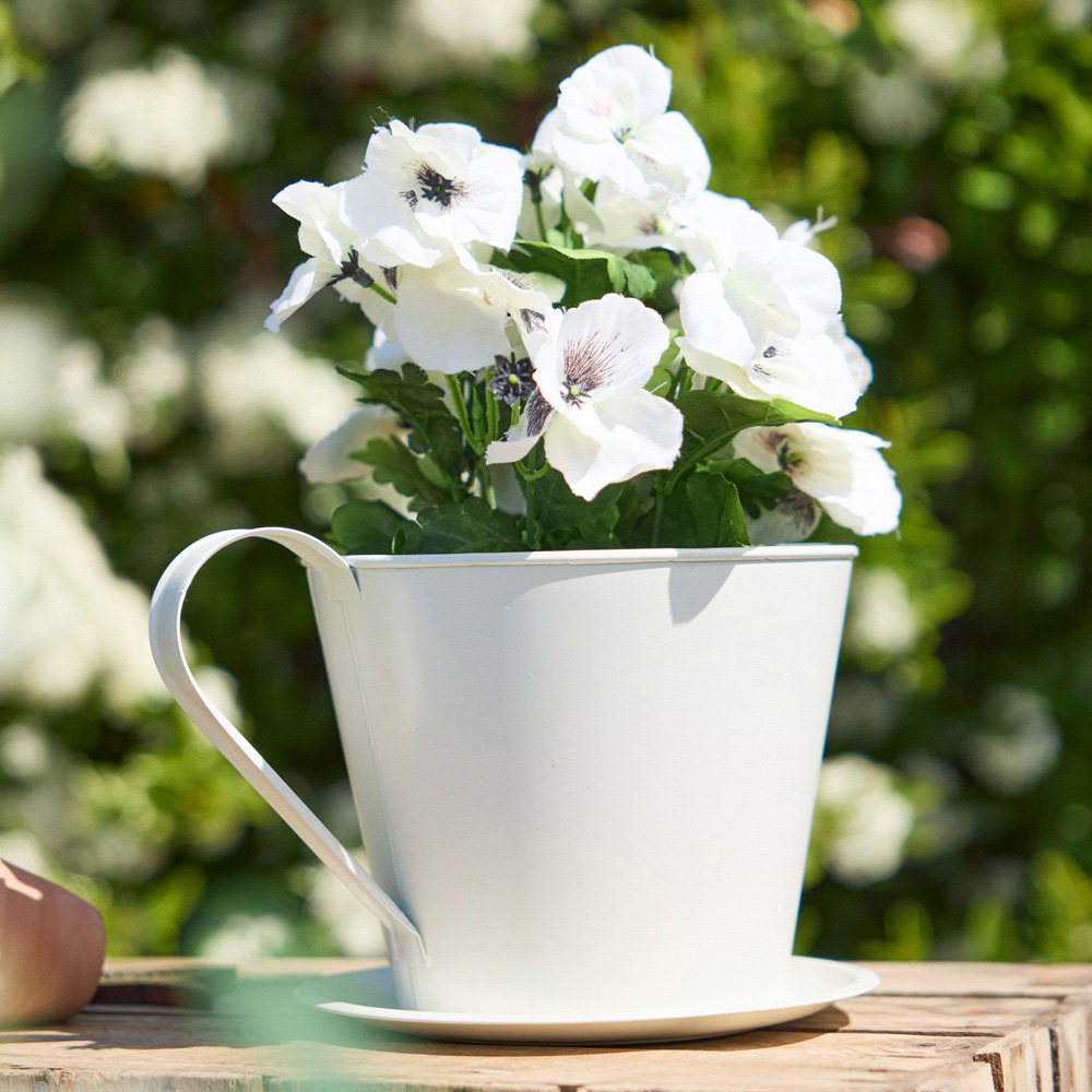 Dibor Cream Vintage Tea Cup Planter 15cm Image 4