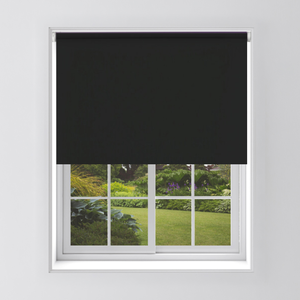 Caecus Black Dimout Straight Edge Roller Blind 180 x 210cm Image 1