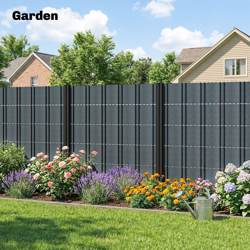 Outsunny Grey 19 x 3500cm 2 Pack Privacy Garden Screen Fence with Clips Image 3