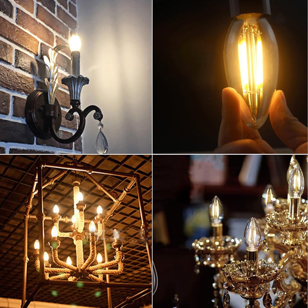 ExtraStar 10 Pack E14 Warm White 4W LED Filament Candle Bulb Image 3