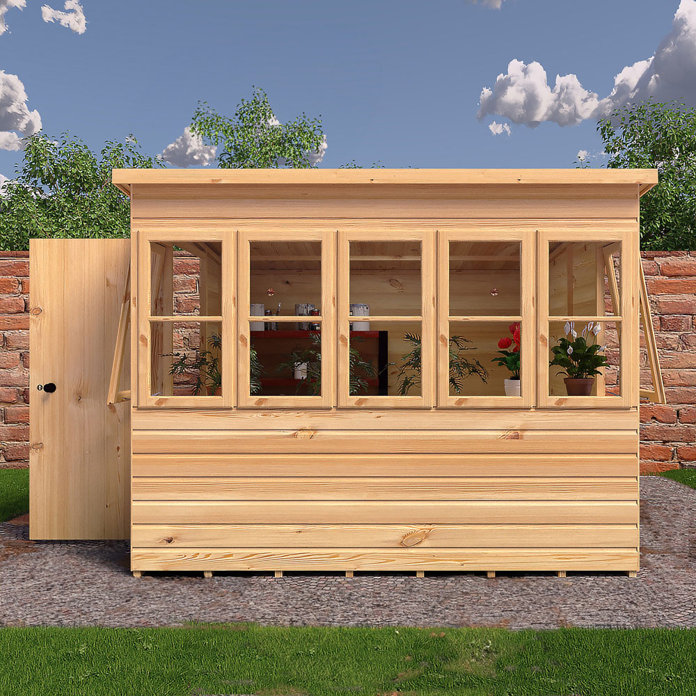 Shire 8 x 8ft Shiplap Style A Sun Pent Shed Image 7