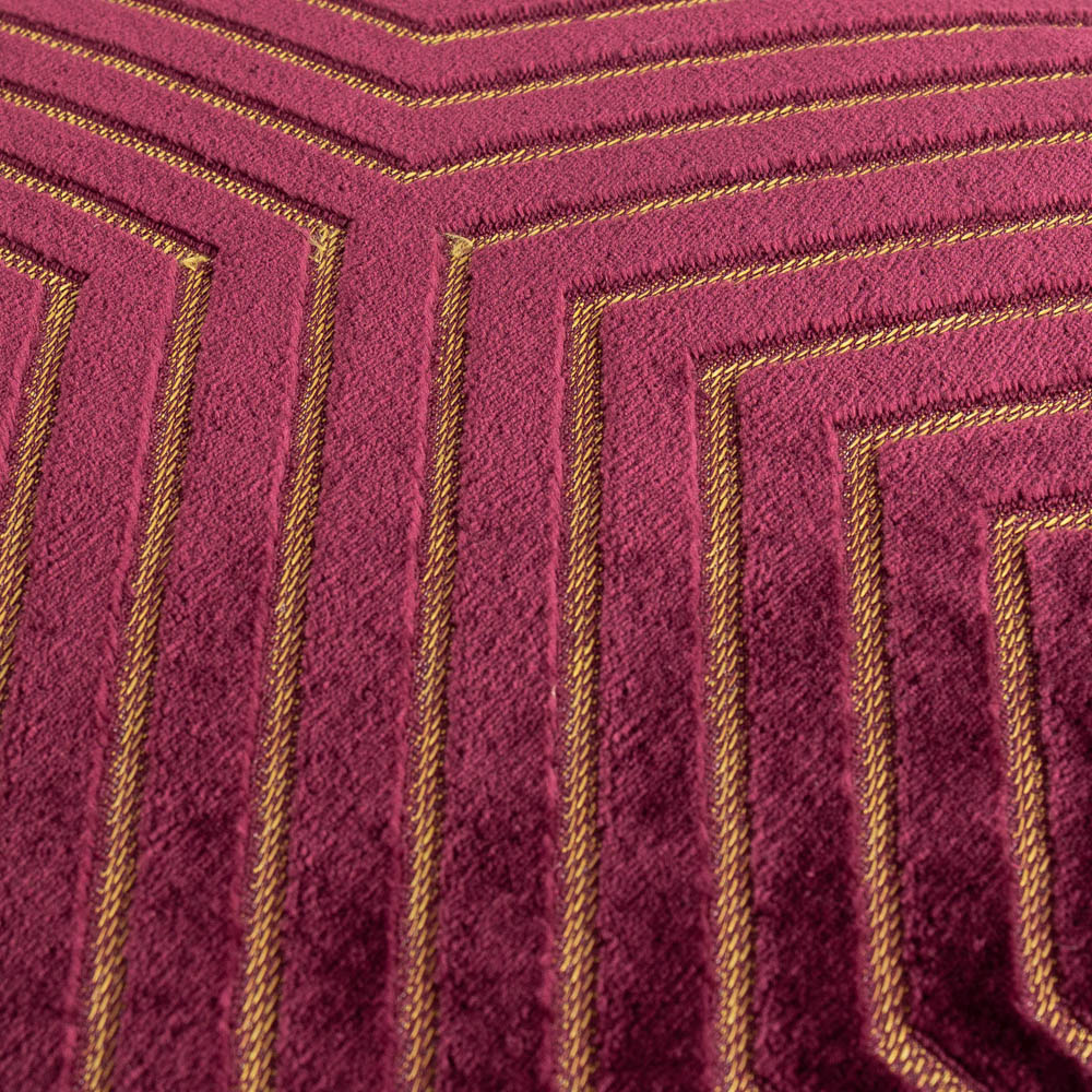 Paoletti Evoke Burgundy Cut Velvet Cushion 45 x 45cm Image 5