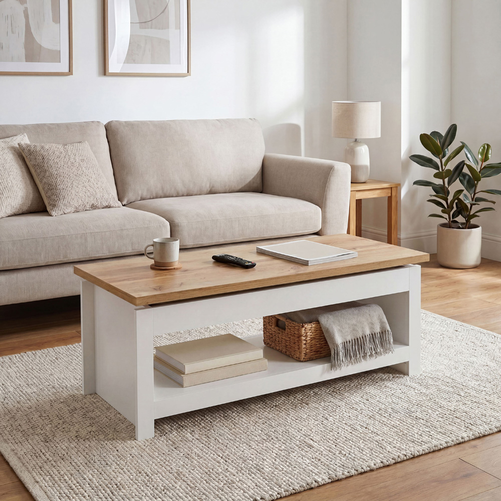 VIDA DESIGNS Arlington Sliding Top White Coffee Table Image 4