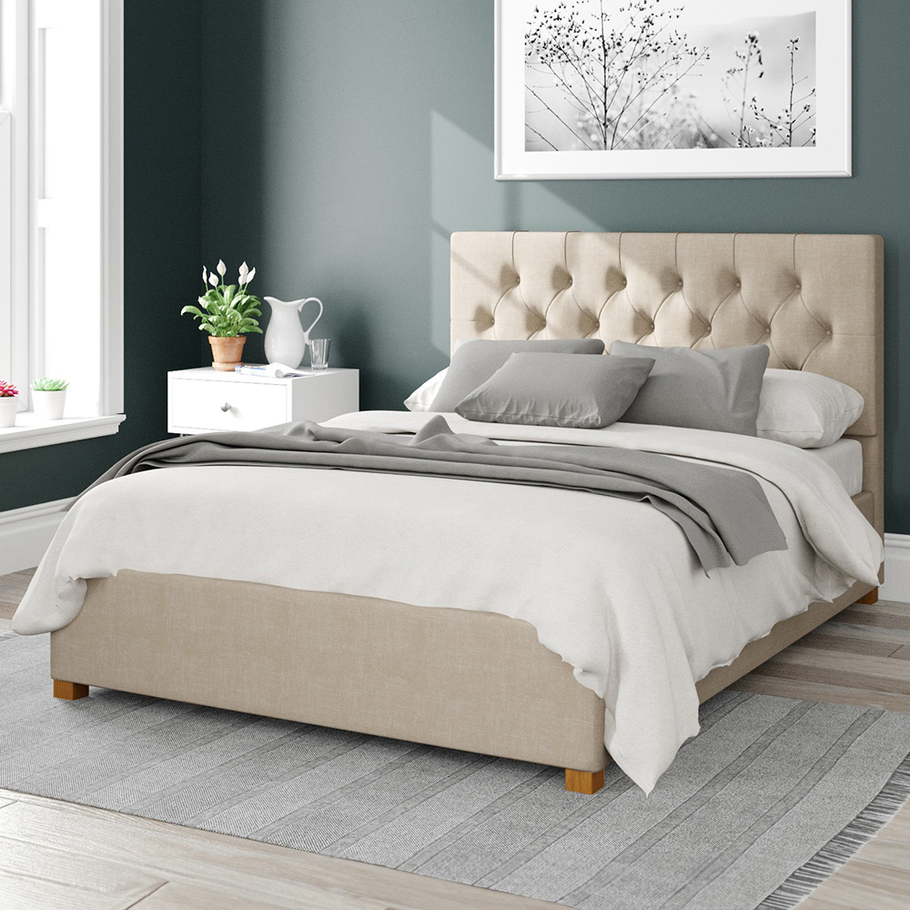 Aspire Olivier Super King Cream Malham Weave Ottoman Bed Image 1