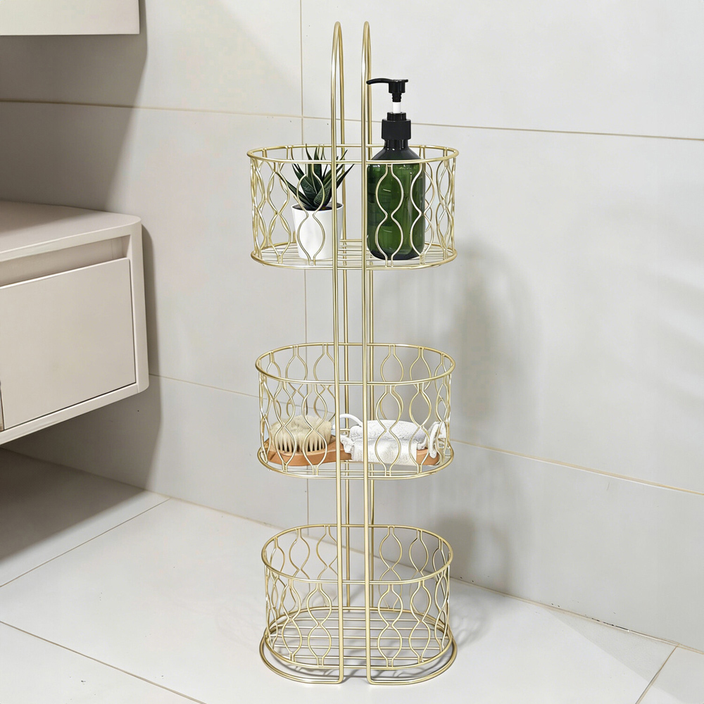 3 Tier Freestanding Caddy Gold Image 2