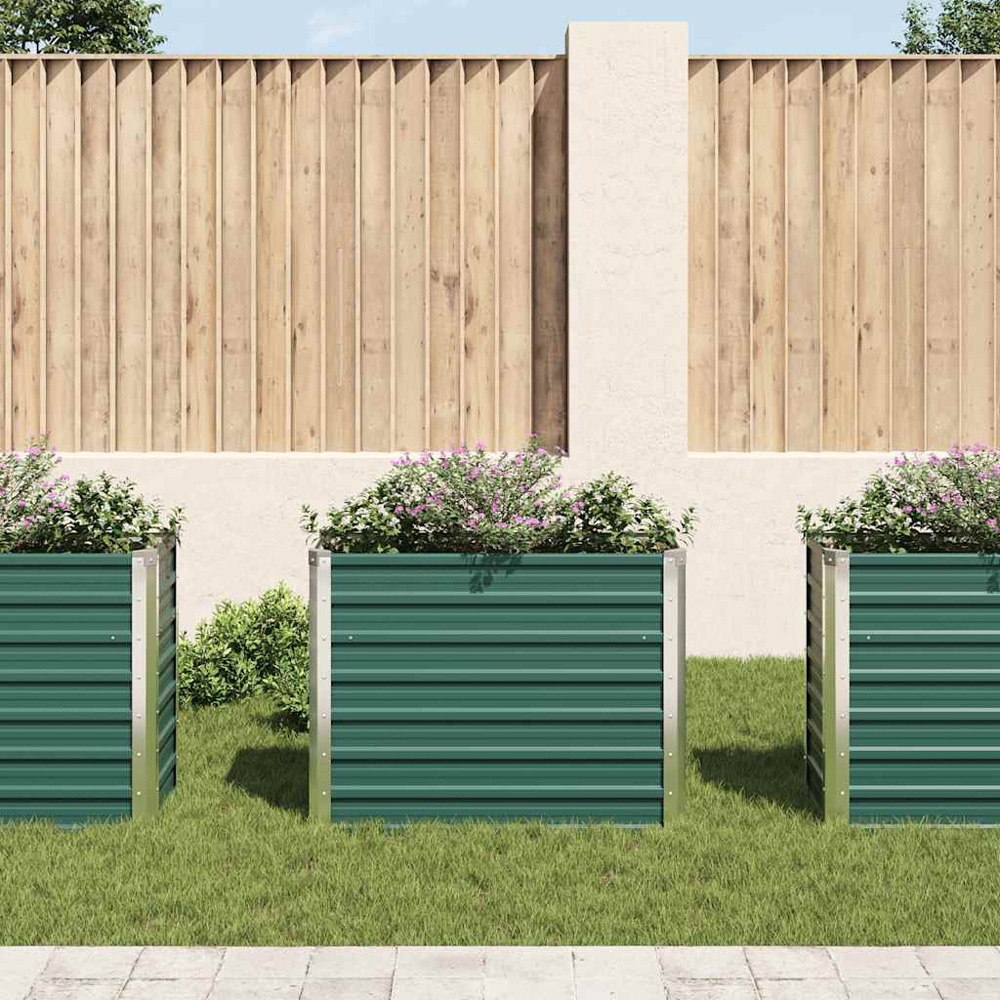 vidaXL Green Galvanised Steel Raised Garden Bed 77 x 40 x 100cm Image 2