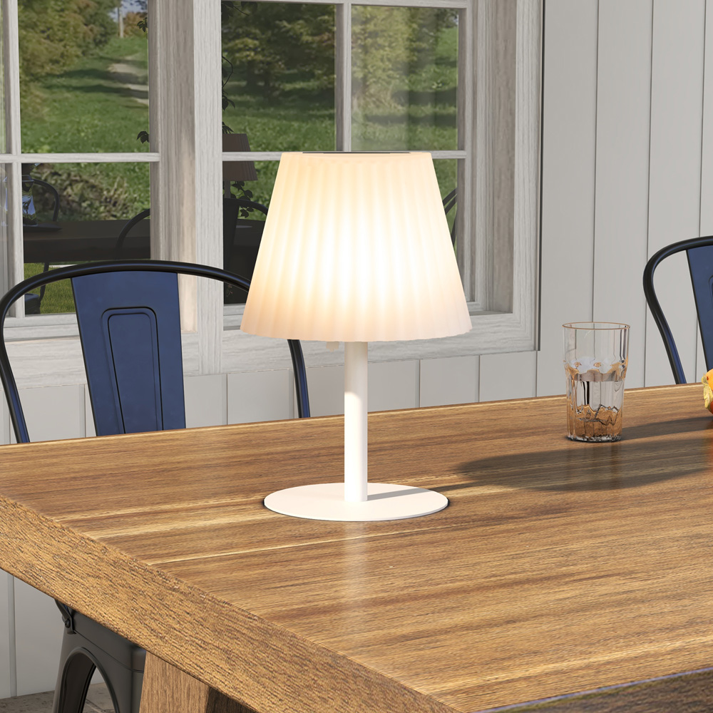 Outsunny Solar Brown Dimmable Table Lamp Image 2