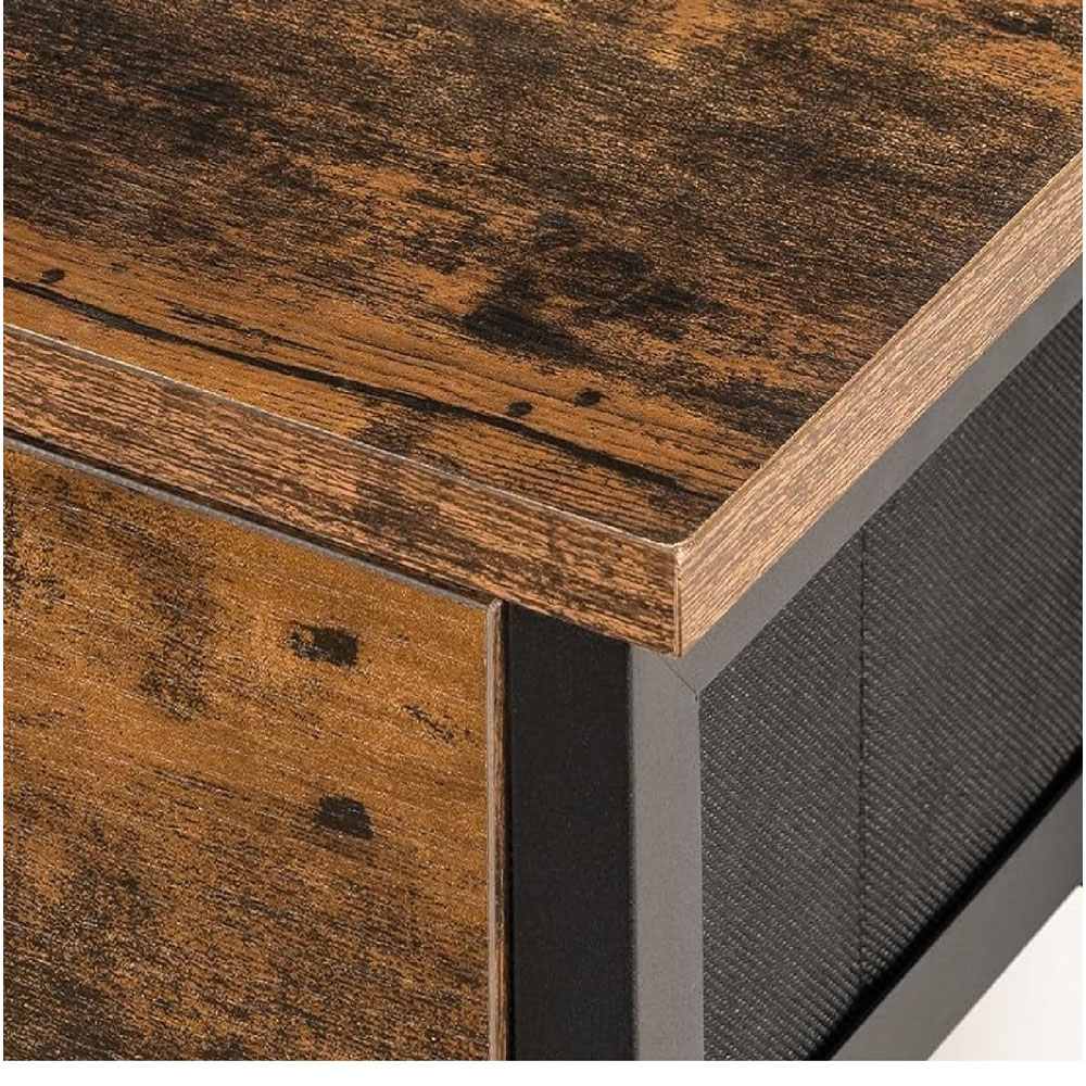 Modcraft 2 Drawer Single Shelf Rustic Brown Console Table Image 3