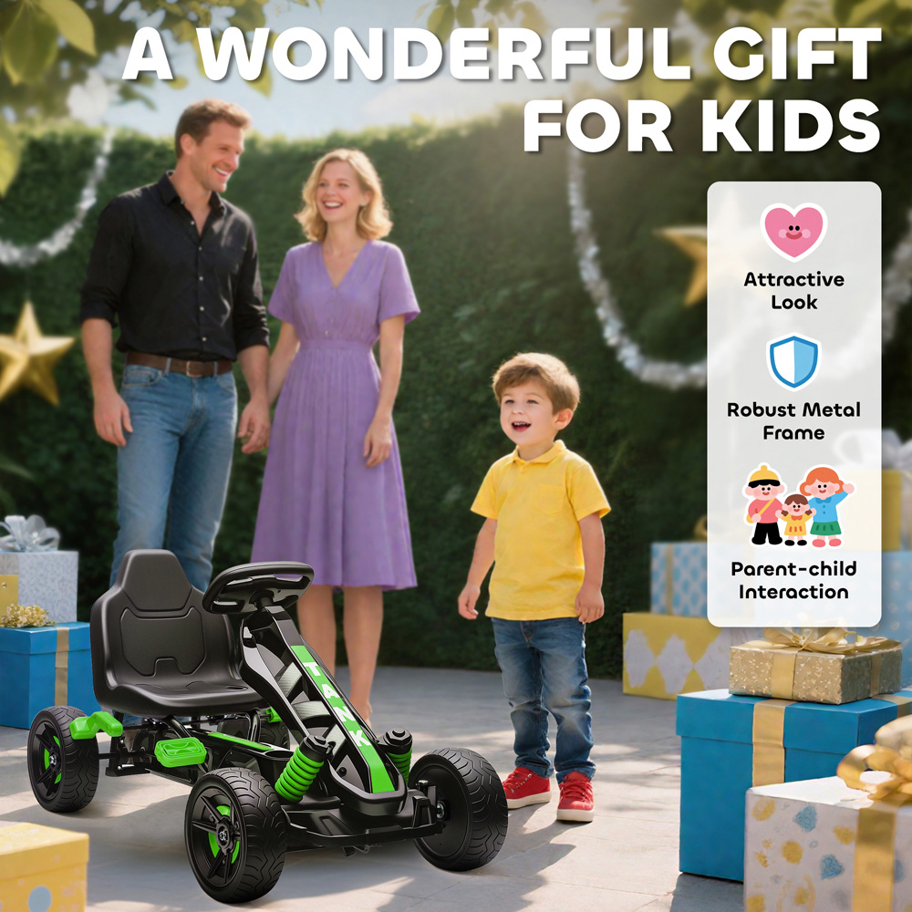 Tommy Toys Kids Pedal Go Kart with Automatic Clutch Green Image 8