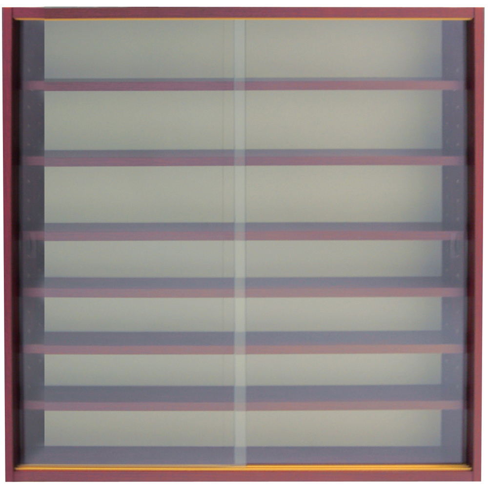 Watsons Reveal 6 Shelf Mahogany Glass Display Wall Cabinet Image 3