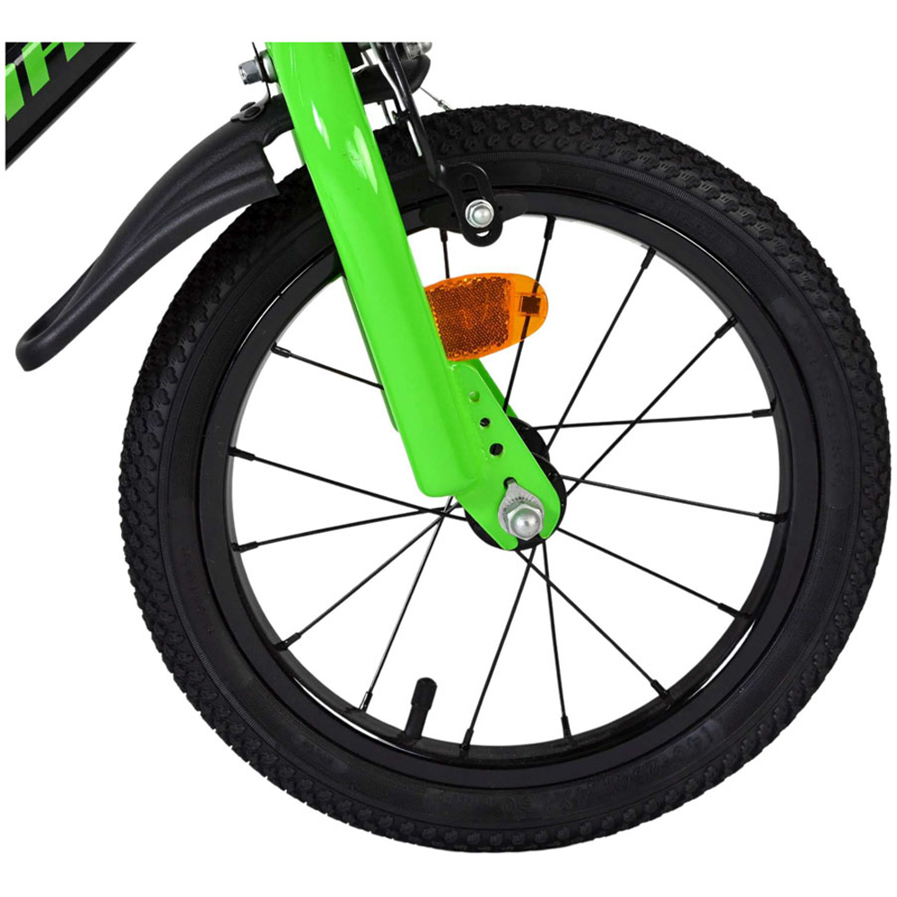 Volare Super GT Kids 14 inch Green Bike with Stabilisers Image 8