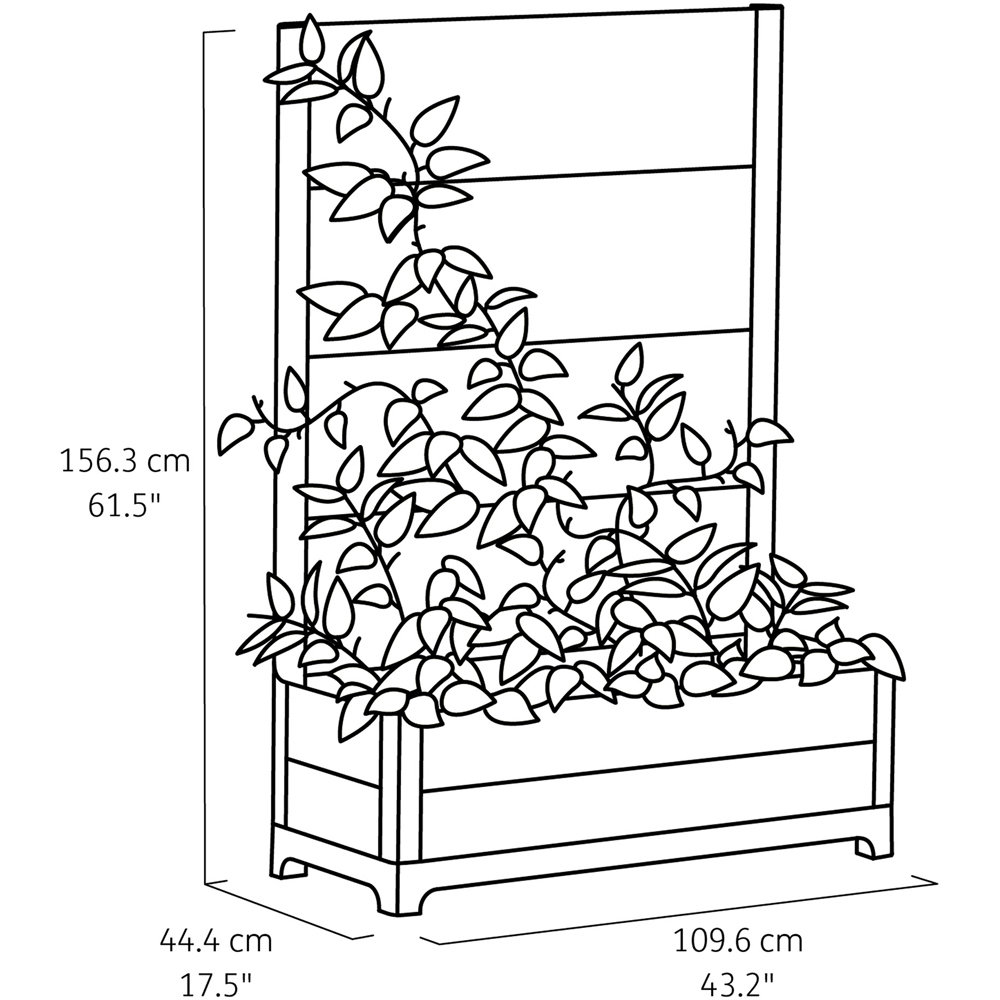 Keter Green 3.5 x 1.5ft Tulip Screen Garden Bed Planter Box with Leaves Design Panel Image 6