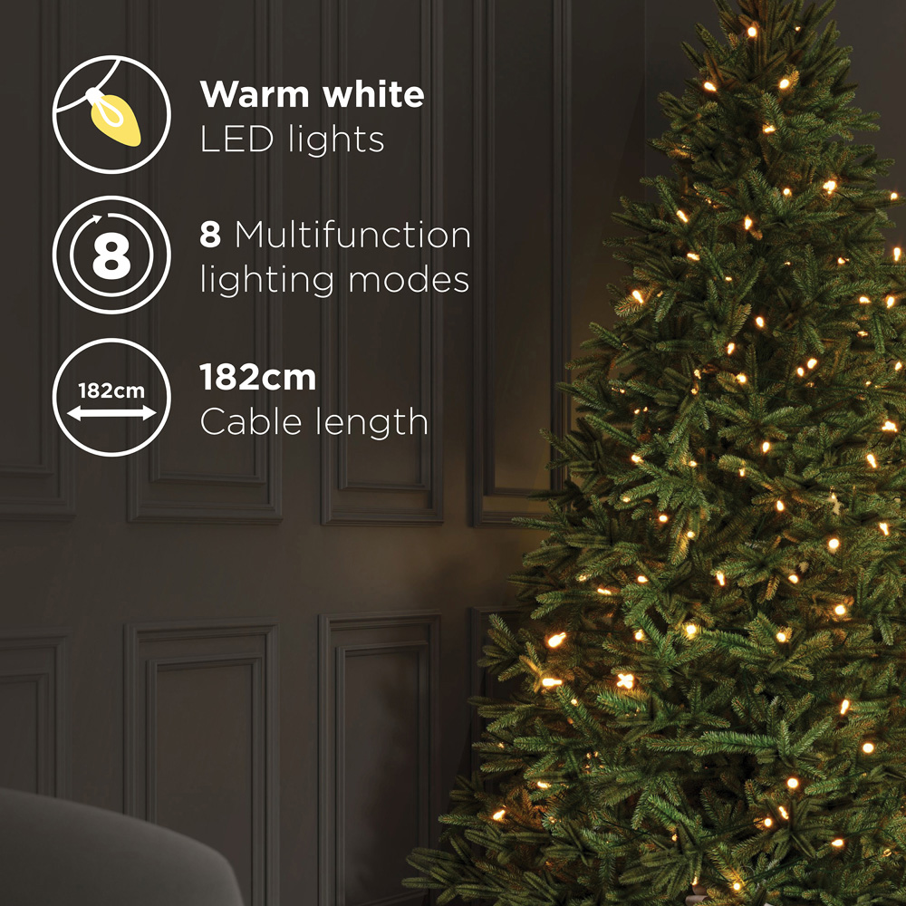 Charles Bentley Luxury Pre Lit Hinged Artificial Christmas Tree 7ft Image 6