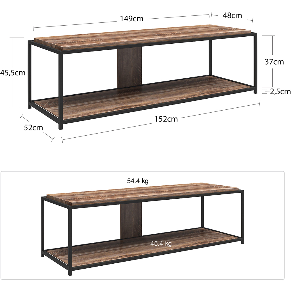 Dorel Quincy Single Shelf Weathered Oak TV Stand Image 7