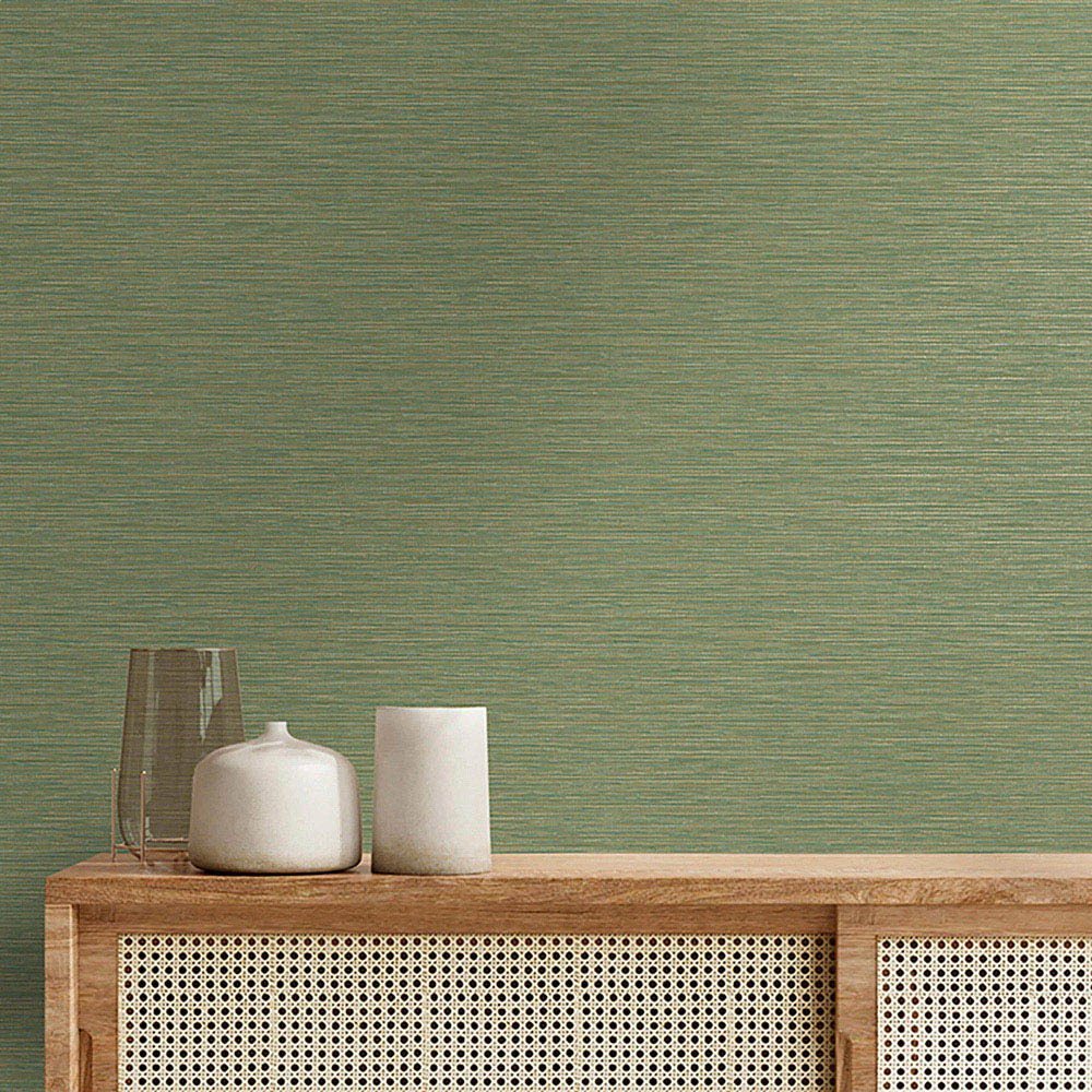 Rasch Wallpaper Grasscloth Texture Green Wallpaper Image 3