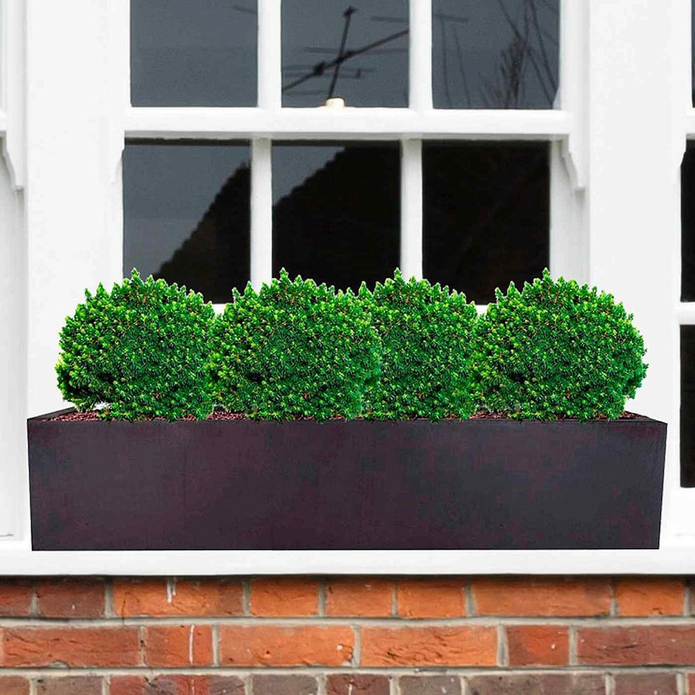 wilko Window Flower Box Black Light Concrete Outdoor Planter 80cm Image 4