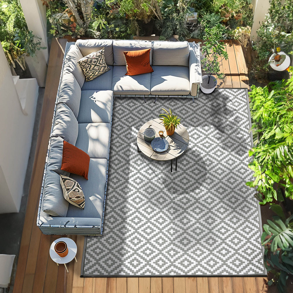 Green Decore Nirvana Grey and White Outdoor Rug 240 x 300cm Image 2