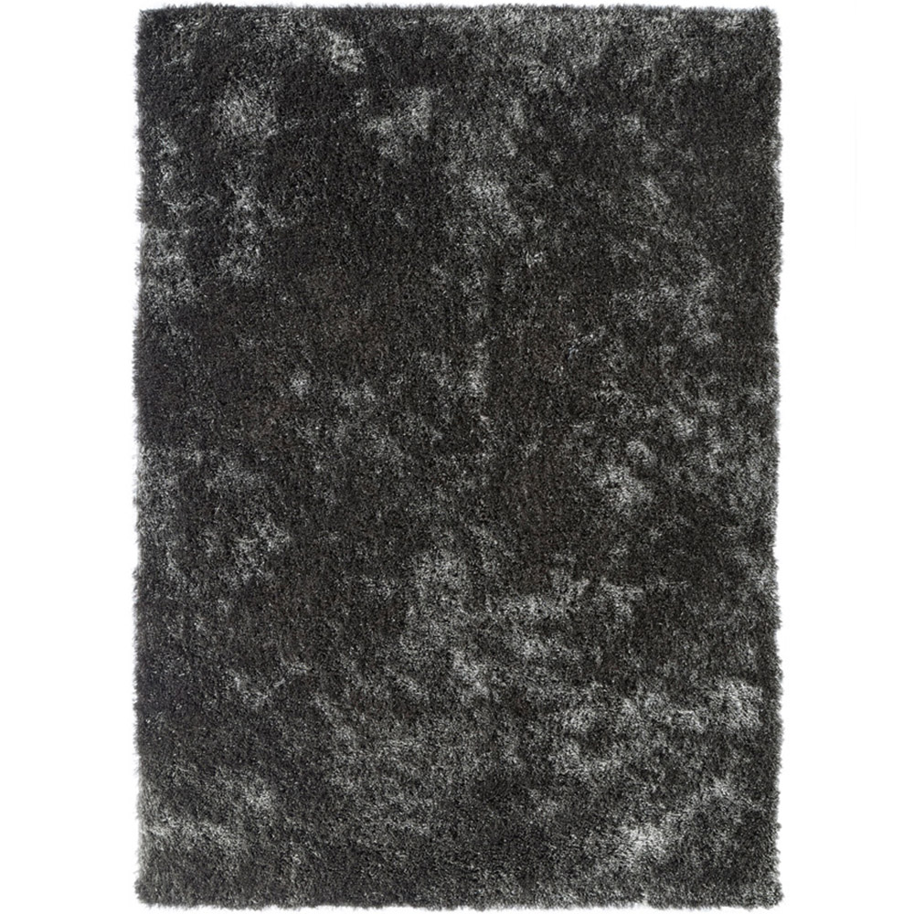 Origins Charcoal and Black Glamour and Shimmer Rug 80 x 150cm Image 1