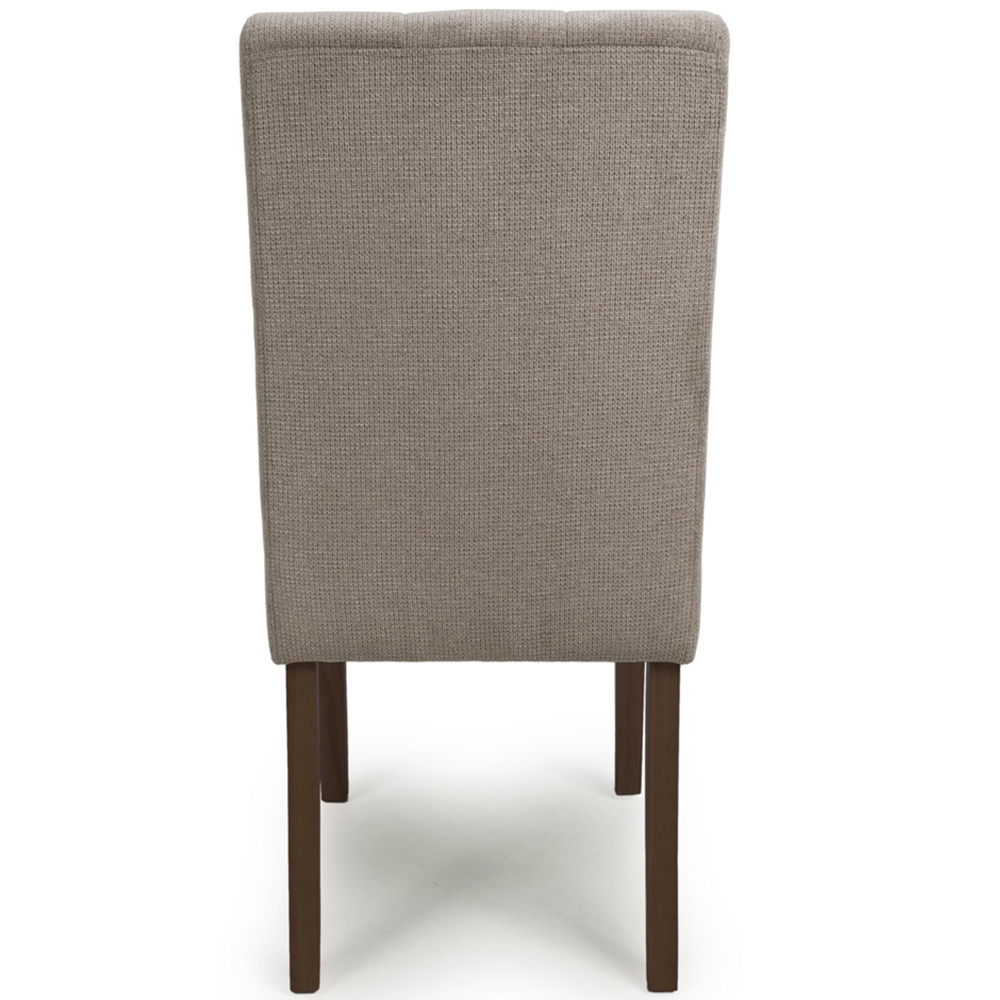 Portland Harlow Light Brown Flax Walnut Legs Waffle Back Dining Chair Image 6