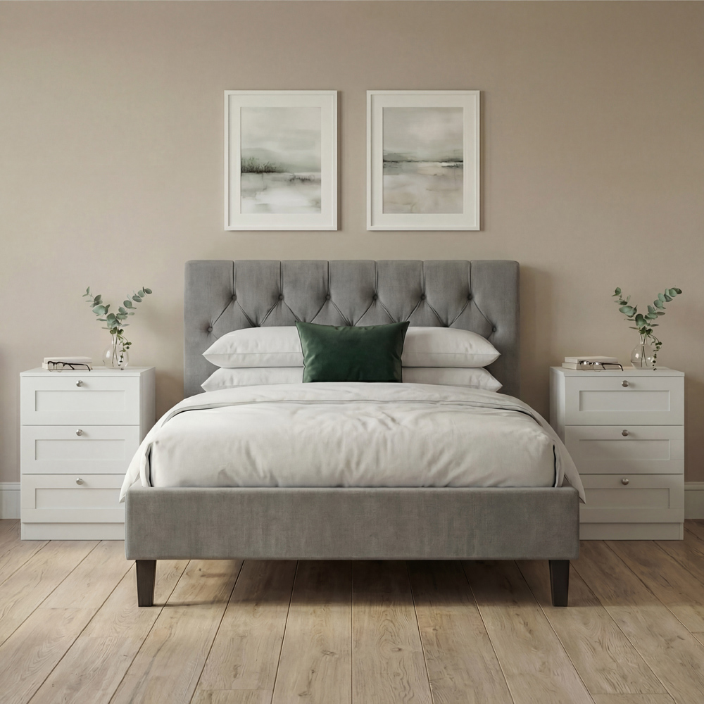 VIDA DESIGNS Altino 3 Drawer White Shaker-Style Bedside Chest Set of 2 Image 4
