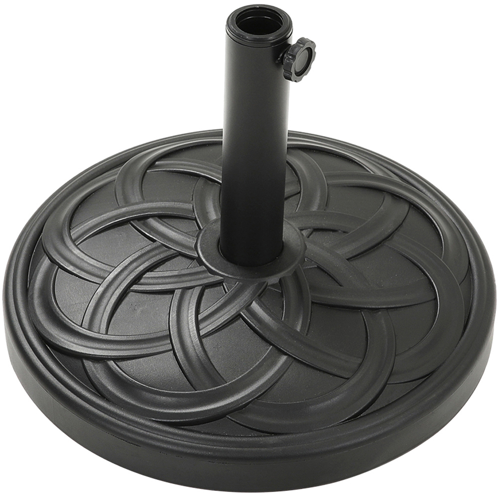 Living and Home Dark Grey 3 Tier Crank and Tilt Parasol with Weave Cement Base 3m Image 3