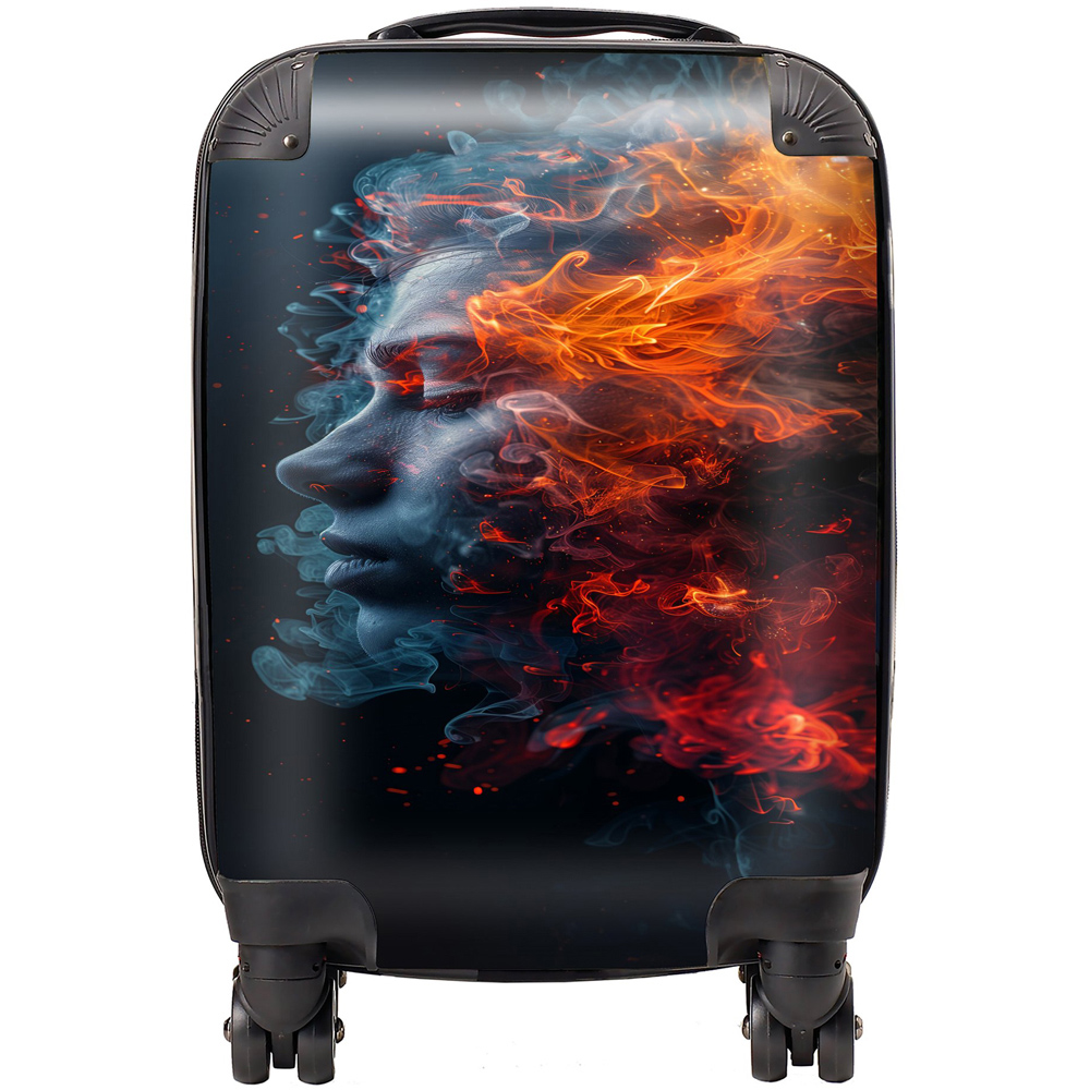 Warren Reed Designer Mini Cabin Fiery Mindscape Portrait In Flames Suitcase Image 1