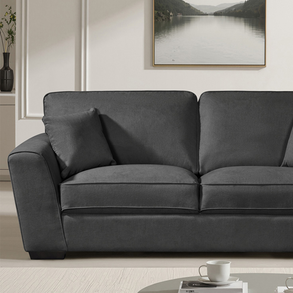 Artemis Home Arlington 3 Seater Charcoal Grey Fabric Sofa Image 2