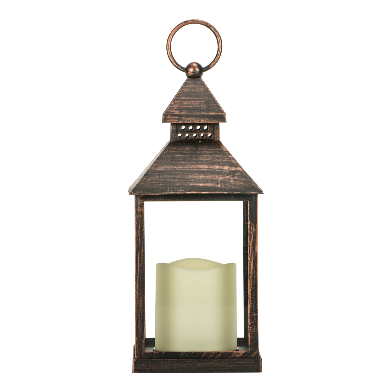 Black Copper or Gold Brush Finish Candle Lantern Image 2