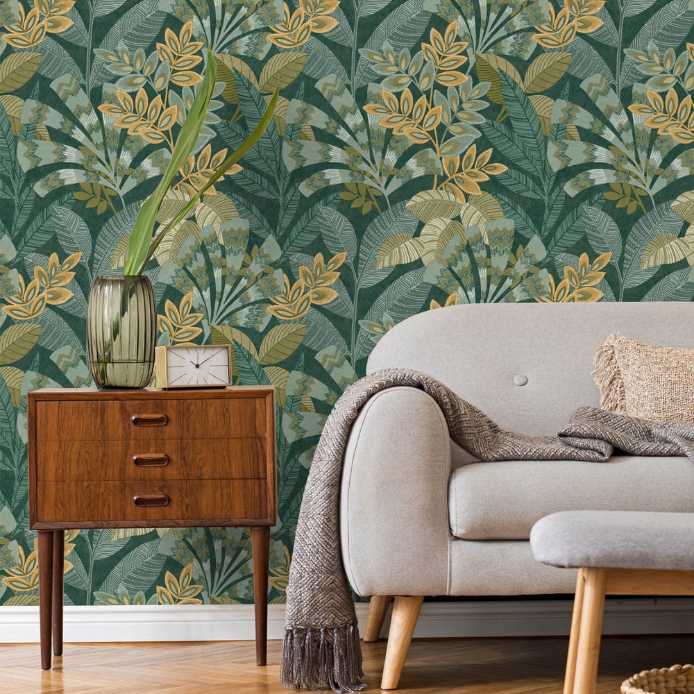 Crown Asha Leaves Lush Green Wallpaper Image 3