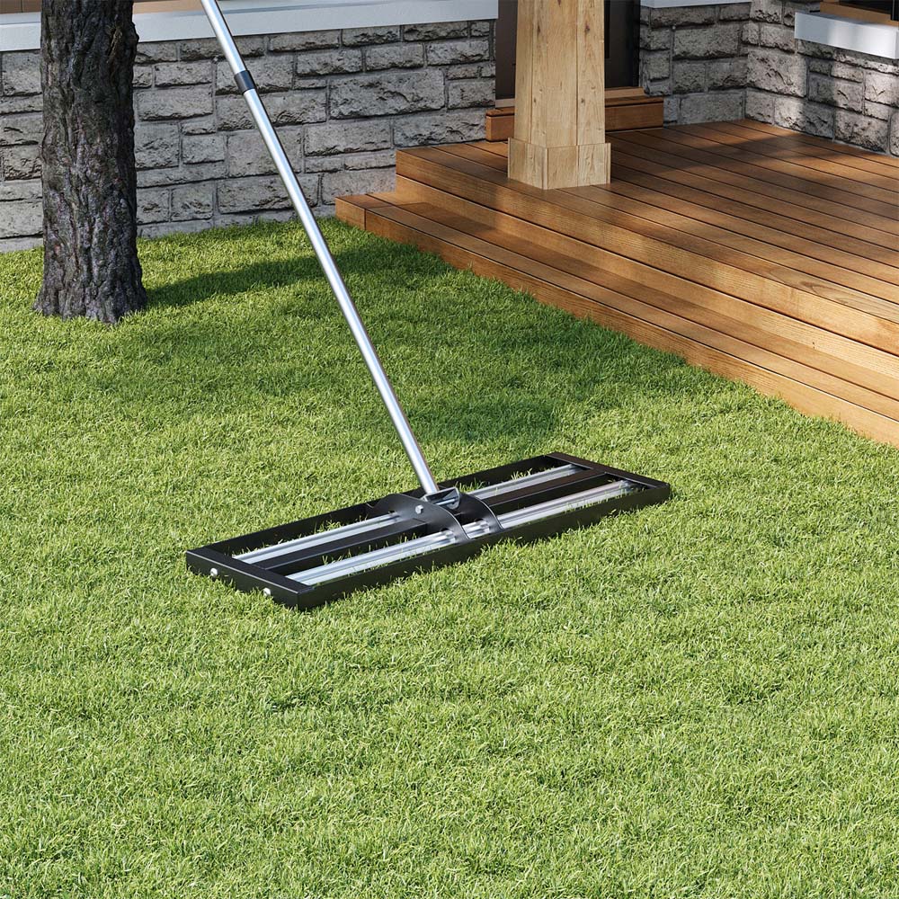 Living and Home Aluminium Alloy Roller Lawn Levelling Rake 76 x 25cm Image 2