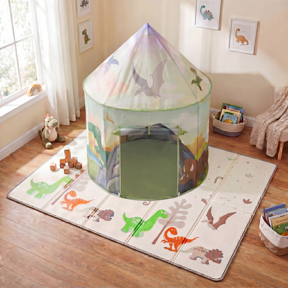Liberty House Toys Kids Dinosaur Play Tent and Play Mat Set Image 2