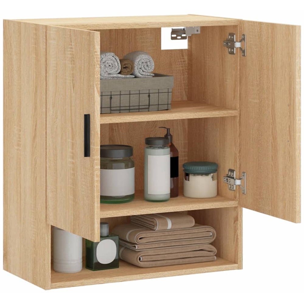 vidaXL 2 Door Single Shelf Sonoma Oak Wall Cabinet Image 4