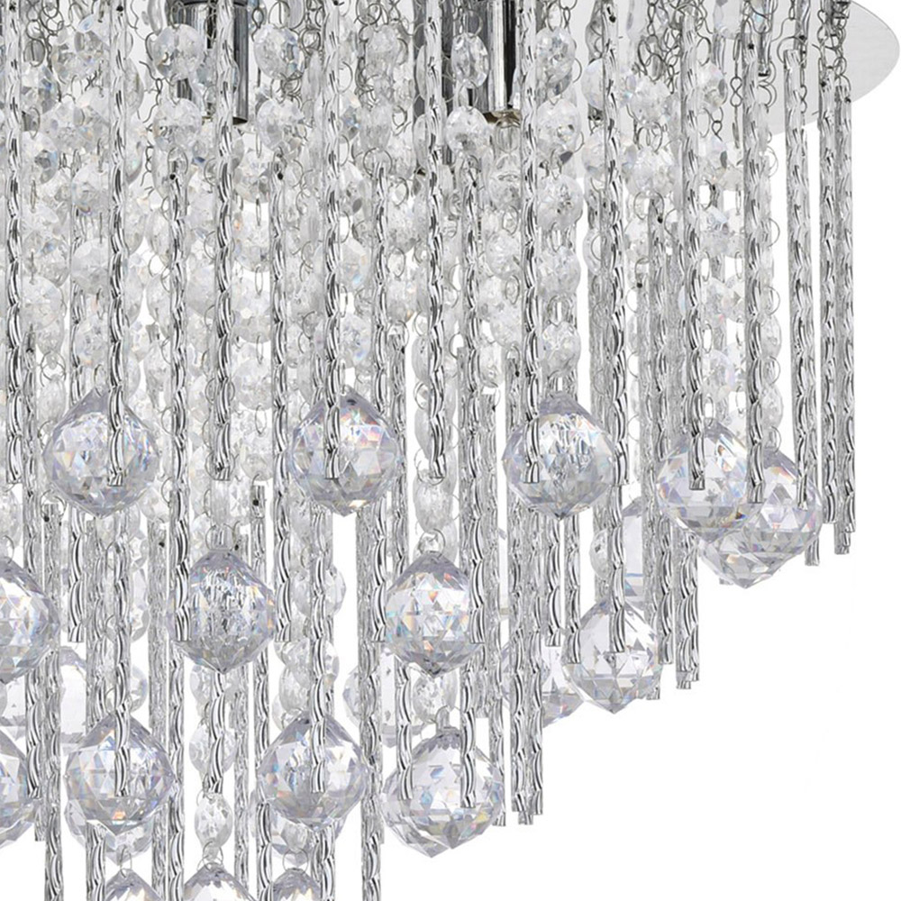 Silver Spiral Crystal 8 Light Chandelier Image 3