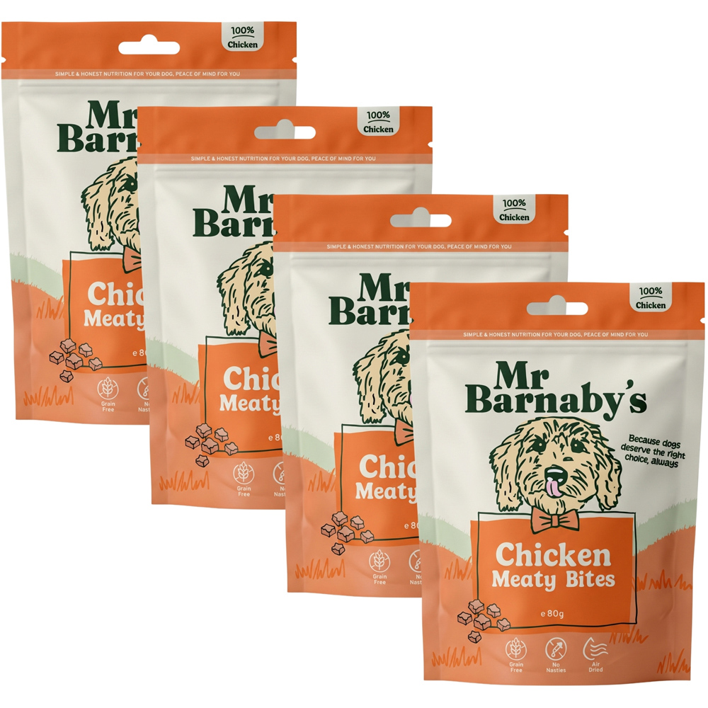 Mr Barnaby's Chicken Meaty Bites Dog Treats 80g 4 Pack Image 1