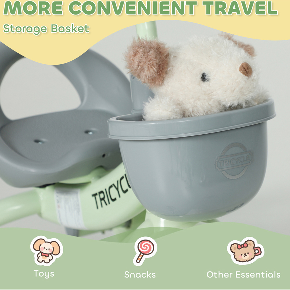 Tommy Toys Kids Green Tricycle with Front Basket Image 6