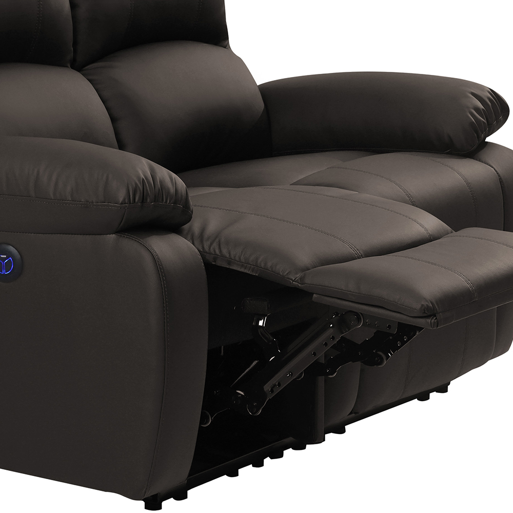 Comfy Living 2 Seater Brown PU Leather Electric Recliner Sofa Image 3